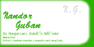 nandor guban business card